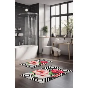 CT-5296 Multicolor Bathmat Set (2 Pieces)