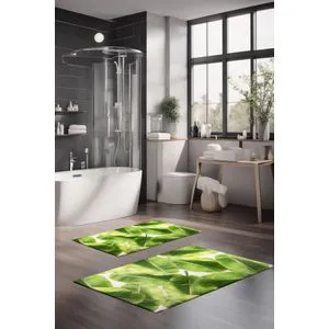 CT-5304 Multicolor Bathmat Set (2 Pieces)