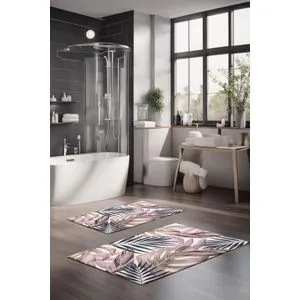 CT-5324 Multicolor Bathmat Set (2 Pieces)