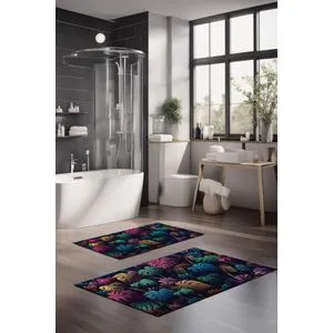 CT-5334 Multicolor Bathmat Set (2 Pieces)