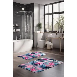 CT-5343 Multicolor Bathmat Set (2 Pieces)