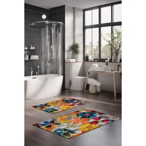 CT-5356 Set Višebojnih Kupatilskih Prostirki (2 Komada)