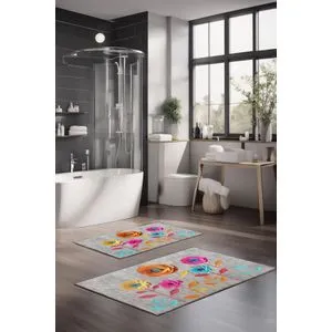 CT-5360 Set Tepiha za Kupatilo u Višebojnoj Boji (2 Komada)