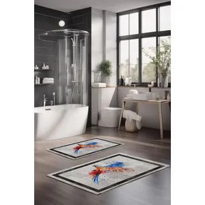 CT-5364 Multicolor Bathmat Set (2 Pieces)