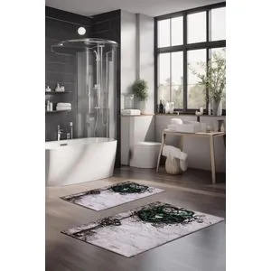 CT-5376 Set Tepiha za Kupatilo u Višebojnoj Boji (2 Komada)