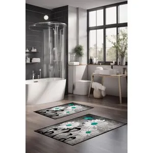 CT-5378 Set Višebojnih Kupatilskih Prostirača (2 Komada)