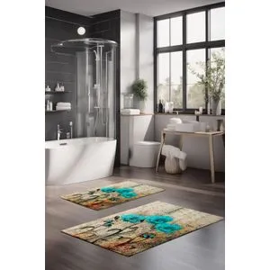 CT-5387 Multicolor Bathmat Set (2 Pieces)