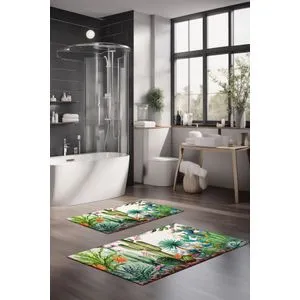CT-5389 Multicolor Bathmat Set (2 Pieces)