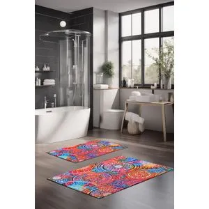 CT-5390 Multicolor Bathmat Set (2 Pieces)