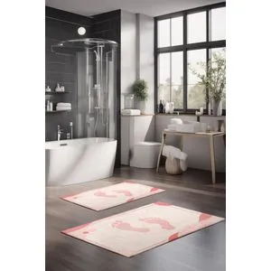 CT-5392 Multicolor Bathmat Set (2 Pieces)