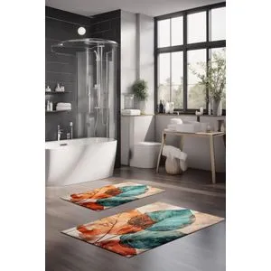 CT-5407 Multicolor Bathmat Set (2 Pieces)