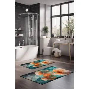 CT-5410 Multicolor Bathmat Set (2 Pieces)
