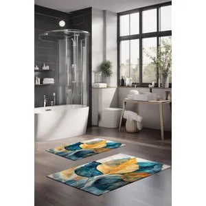 CT-5411 Multicolor Bathmat Set (2 Pieces)
