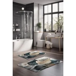 CT-5413 Multicolor Bathmat Set (2 Pieces)
