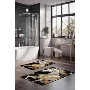 CT-5420 Set Višebojnih Kupatilskih Prostirača (2 Komada)