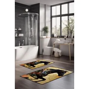 CT-5421 Multicolor Bathmat Set (2 Pieces)