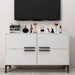 Ctn - White White TV Stand