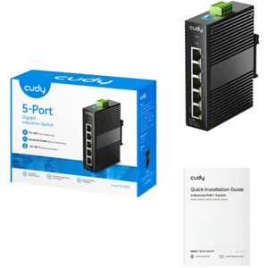 Cudy IG1005 5-Port Gigabit Industrial Switch, 5× GbE, Shielded, Dual-Power Redundancy, IP40