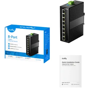 Cudy IG1008 8-Port Gigabit Industrial Switch, 8× GbE, Shielded, Dual-Power Redundancy, IP40