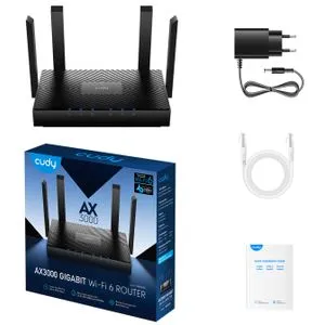 Cudy WR3000 AX3000 WIFI6 Dual Band 2.4+5Ghz Wi-Fi Ruter 1W/4LAN Gbit,4x5dBi 160MHz, Wisp/AP/REP