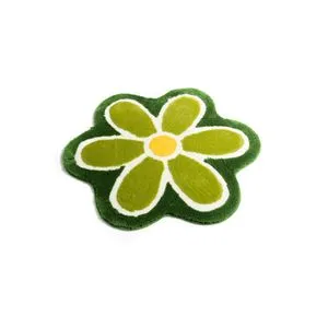 Cvećem Ukrašena - Zeleni Višebojni Akrilni Kupatilski Tepih