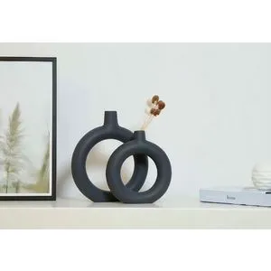 CY0164 Anthracite Vase Set