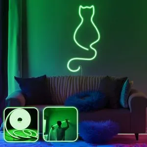 Daisy the Cat - Zidna LED rasveta u obliku mačke - zelena