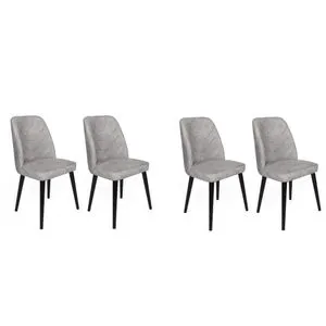 Dallas-524 V4 Siva Crna Stolica Set (4 Komada)