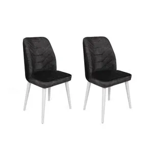 Dallas-587 V2 Anthracite
White Chair Set (2 Pieces)