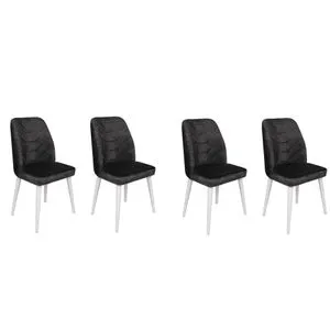 Dallas-587 V4 Anthracite
White Chair Set (4 Pieces)