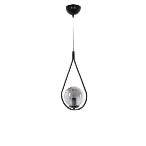 Damla Tekli Füme Camlı Siyah Sarkıt Black Chandelier