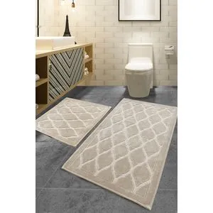 Dante - Beige Beige Bathmat Set (2 Pieces)