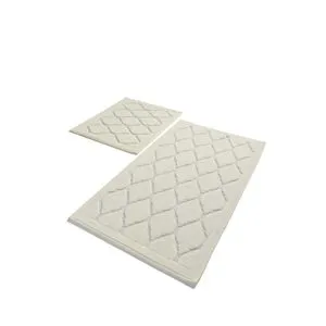 Dante - Ecru Set Tepiha za Kupatilo (2 Komada)