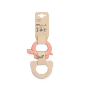 Dantoy BIO glodalice za bebe - koral i bež