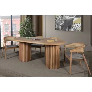 Danyi Natural Dining Table & Chairs Set (5 Pieces)