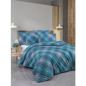 Dasha Blue - Tamnoplavi Ranforce Super King Posteljina Set