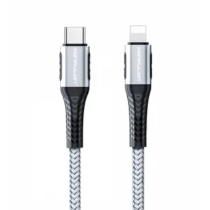 Data kabl KONFULON DC35 PD 20W Super Fast Charge Type C na lighting sivi 1m