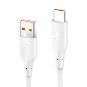 Data kabl KONFULON DC65, 3A, USB na Type C beli 1m