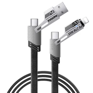 DATA kabl (USB+TipC+Iphone) 3.1A RC-C189 65W crni 1m, REMAX