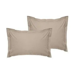 De Beige Beige Oxford Satin Pillowcase Set (2 Pieces) (EU) (IT)
