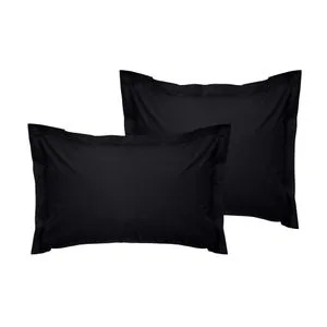 De Black Black Oxford Satin Pillowcase Set (2 Pieces)