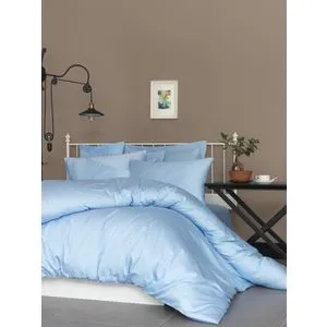 De Blue Blue Satin Single XL Fitted Sheet (DE)