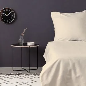 De Cream Cream Satin Single Quilt Cover Set (DE)