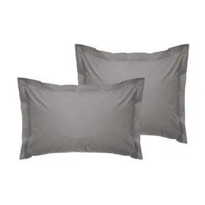De Dark Grey Dark Grey Oxford Satin Pillowcase Set (2 Pieces) (EU) (IT)
