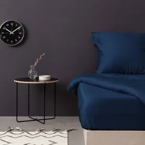 De Petrol Blue Petrol Blue Satin Single Large Fitted Sheet (FR)