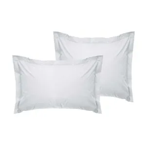 De White White Oxford Satin Pillowcase Set (2 Pieces)