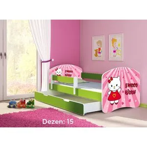 Deciji krevet ACMA II 140x70 F + dusek 6 cm GREEN15