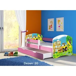Deciji krevet ACMA II 140x70 F + dusek 6 cm PINK20