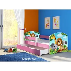 Deciji krevet ACMA II 140x70 F + dusek 6 cm PINK2