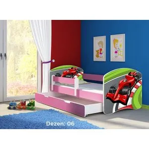 Deciji krevet ACMA II 140x70 F + dusek 6 cm PINK6